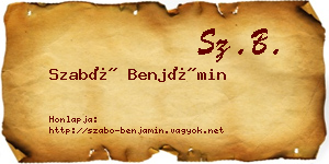 Szabó Benjámin névjegykártya