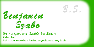 benjamin szabo business card