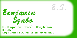 benjamin szabo business card